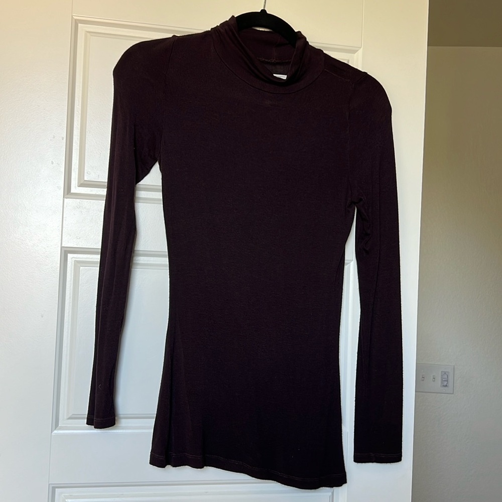 purple long sleeve turtleneck shirt